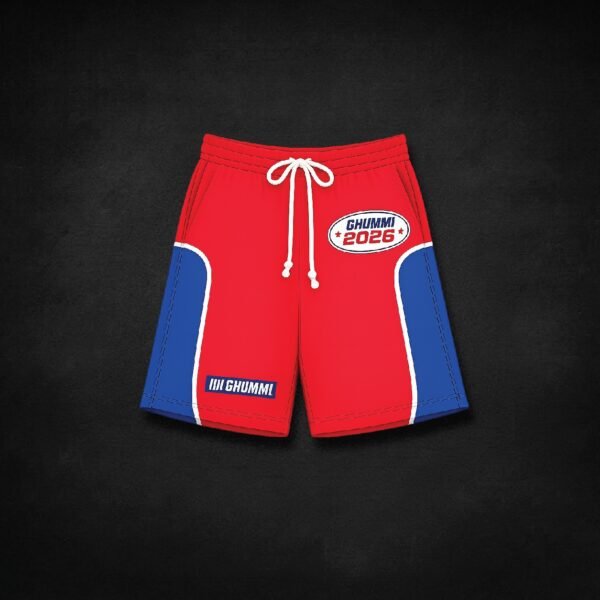 Ghummi Red Blue Colorblock Shorts