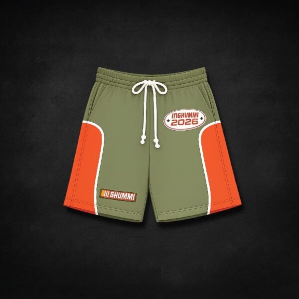 Green With Red Shorts