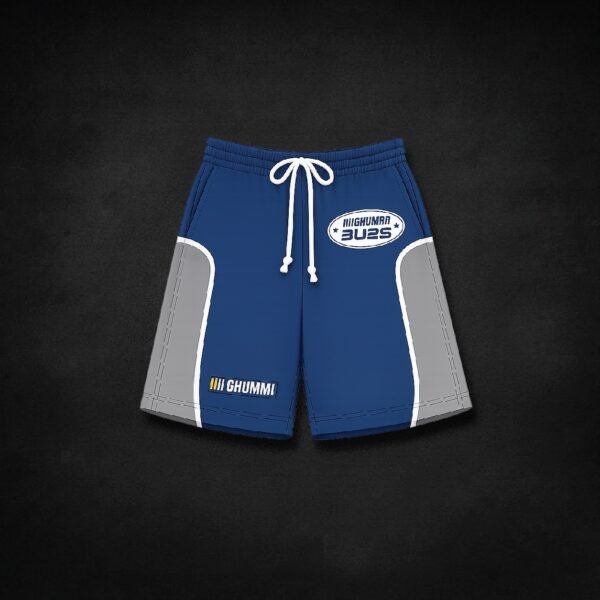 Dark blue with Grey Shorts