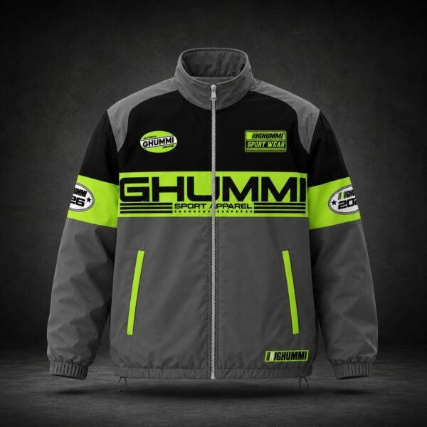 Grey With Green Jacket